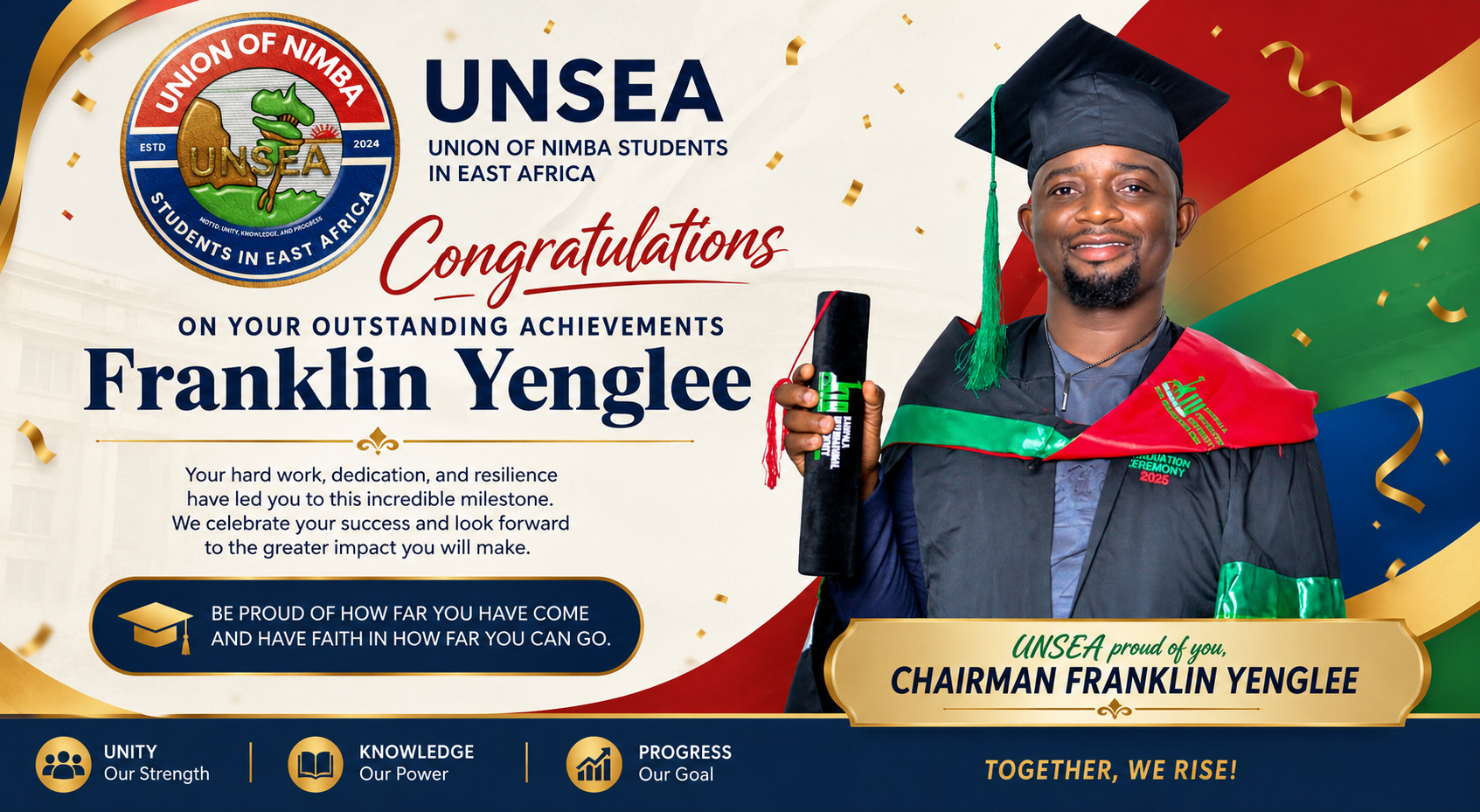 Congratulations, Chairman emeritus Franklin Yenglee